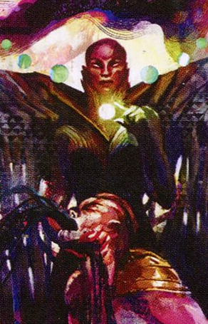 The artwork for the magic the gathering card Infectious Inquiry, created by Eli Minaya